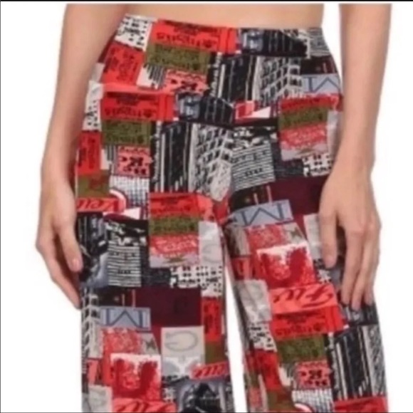 Pull On Red Print Wide Leg Palazzo Pants - Picture 3 of 6